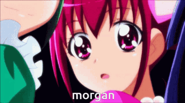 a picture of a girl with the name morgan on the bottom right