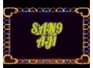 a sign that says ' sang ' on it in yellow letters