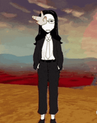a cartoon of a woman in a suit and tie