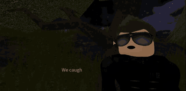 a cartoon character holding a gun with the words we always catch them below