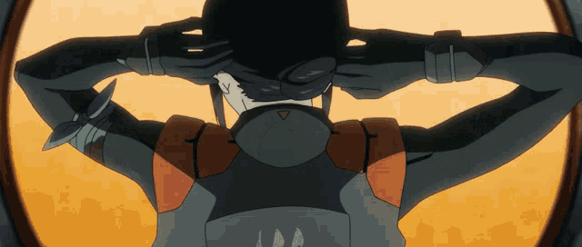 a cartoon character with a triangle on his chest