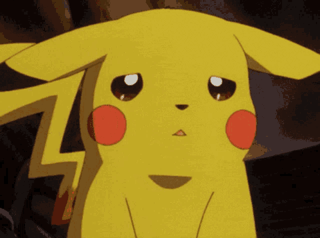 a close up of a pikachu with a lightning bolt behind its head
