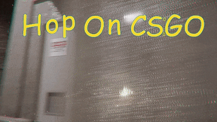 a poster that says hop on csgo in yellow