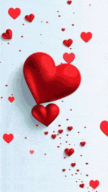 a couple of red hearts surrounded by smaller red hearts