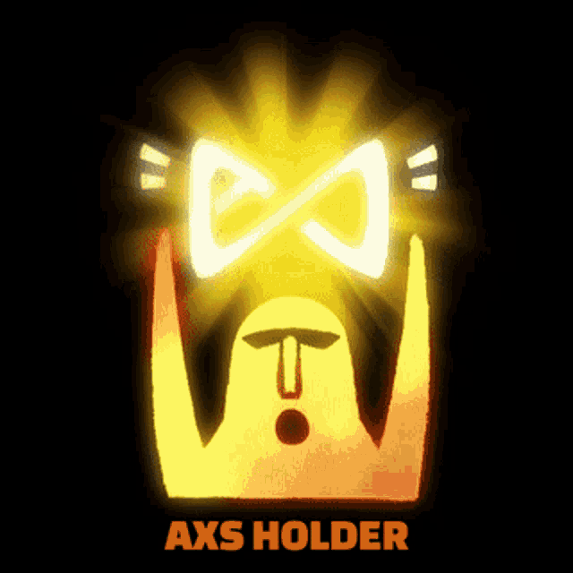 a logo for axs holder has a glowing infinity symbol