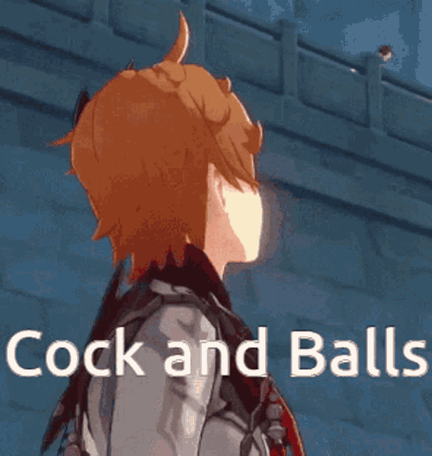 a close up of a person with the words cock and balls written on it