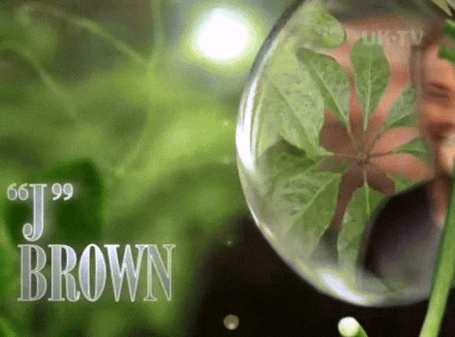 a picture of a man with the name j brown on it