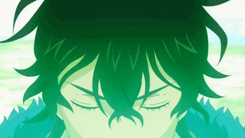 a close up of a person with green hair