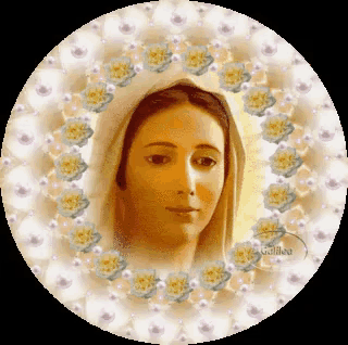 a picture of a woman surrounded by pearls and flowers with the name golden on the bottom