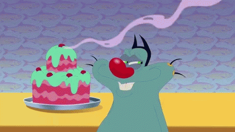 Oggy Food GIF - Oggy Food Birthday Cake GIFs