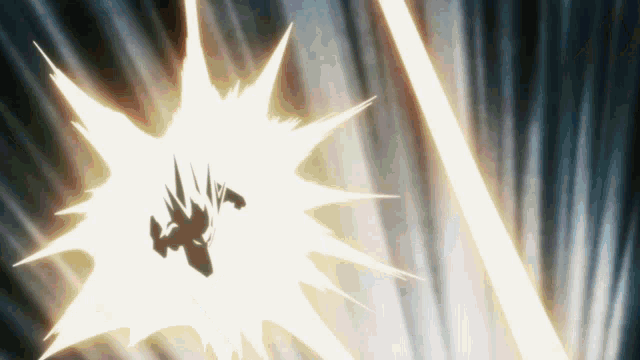 a silhouette of a person being hit by a light