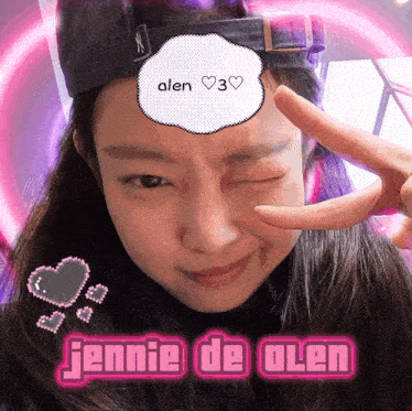 a picture of a girl with the name jennie on it