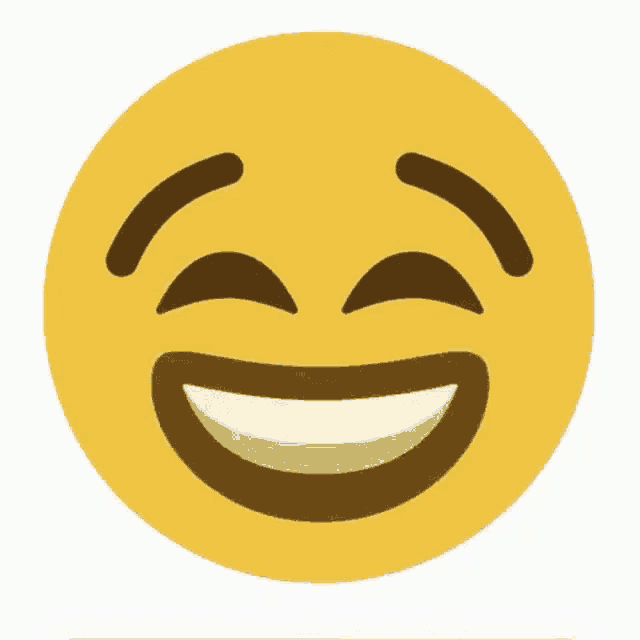 a laughing smiley face with tears coming out of its eyes