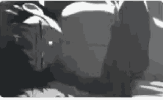 a black and white image of a person standing in a room