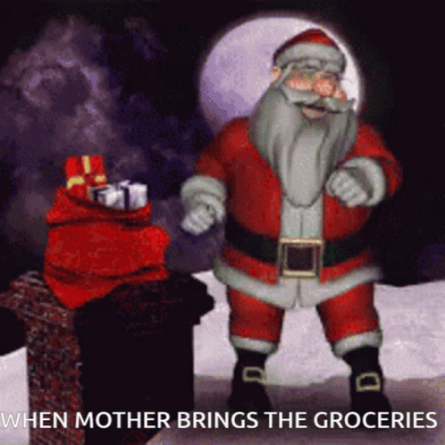 Santa Mother GIF - Santa Mother Groceries GIFs