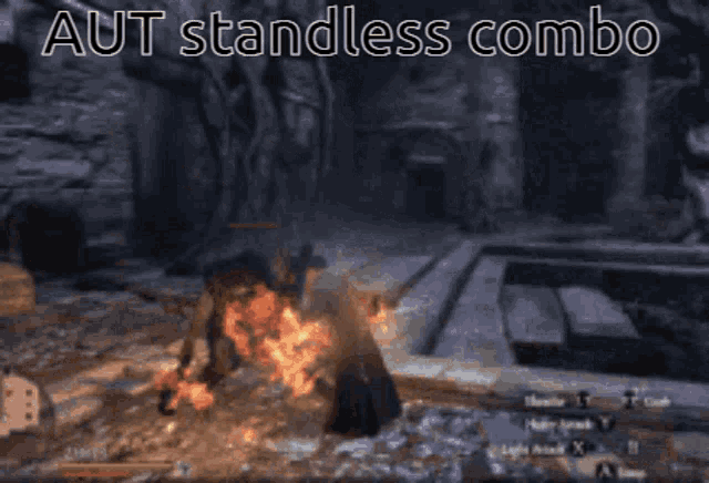 a screenshot of a video game with the words aut standless combo