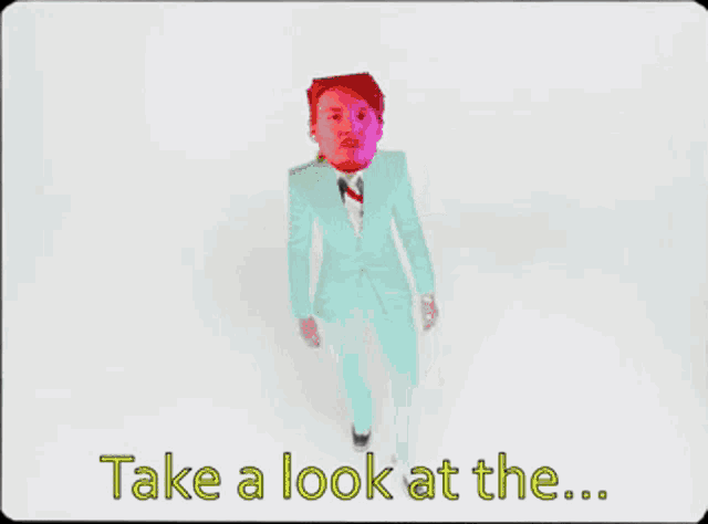 a man in a suit is pointing at the camera with the words long man below him