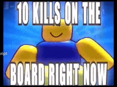 a picture of a lego man that says 10 kills on the board right now .