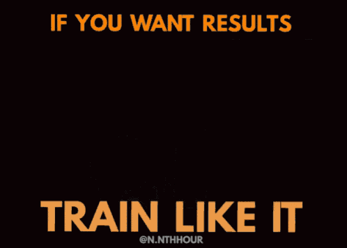 a man laying on a bench in a gym with the words if you want results train like it