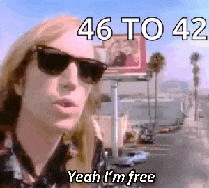 a man wearing sunglasses says " yeah i 'm free "