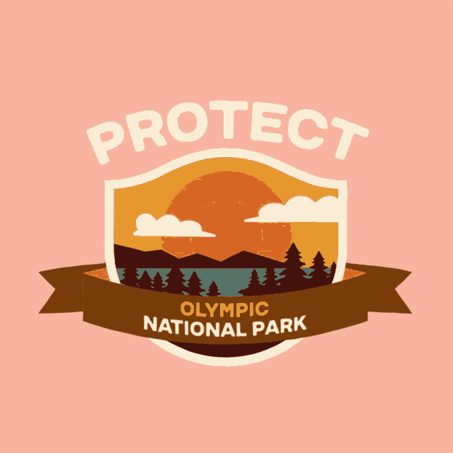 a logo for the olympic national park with a shield