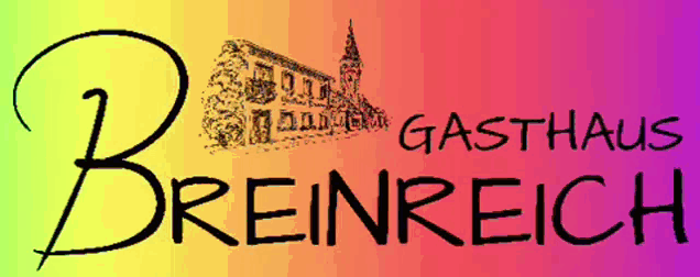 a rainbow colored background with the word gasthaus written on it