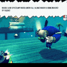 a video game screen says mafia saw spaceship mafia knew all all along mafia is being invaded by aliens