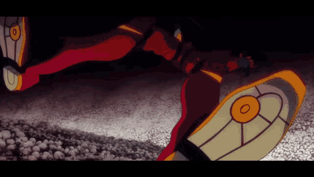 a cartoon character has a shield with a circle in the middle