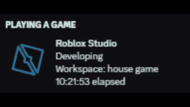 a screen that says playing a game roblox studio