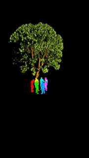 a group of people standing in front of a tree with the words today 's mission written above them