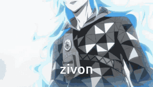 a black and white drawing of a person with the word zivon written on it