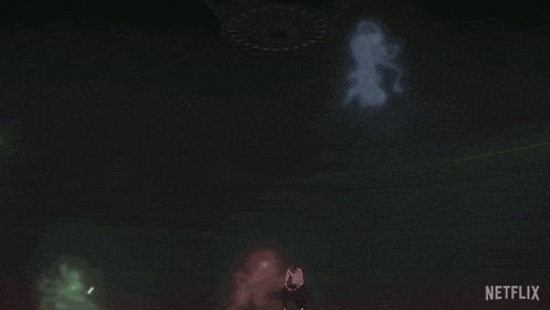 a netflix logo can be seen on a dark background