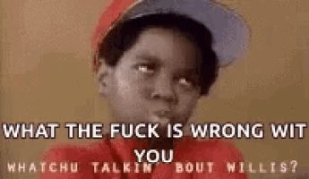 a young boy wearing a hat and a red shirt is talking about willis .
