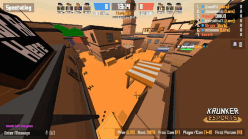 a screenshot of a video game with the words krunker esports at the bottom