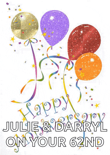 julie and darryl are celebrating their 62nd wedding anniversary