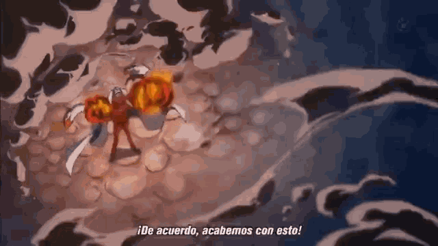 a cartoon character is flying through the air and says de acuerdo acabamos con esto