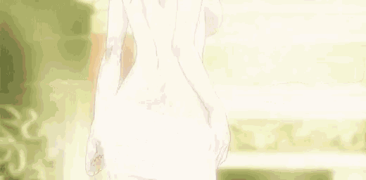 a naked anime girl is taking a bath in a bathroom .