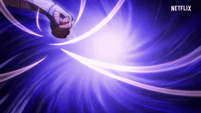 a purple background with a person 's fist and the word netflix in the corner