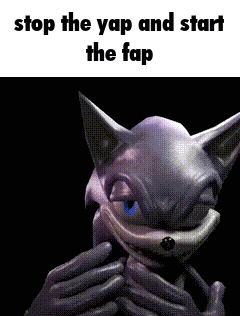 a picture of a cartoon character with the words `` stop the yap and start the fap ''