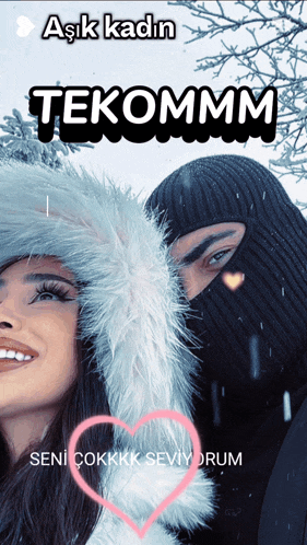 a man in a mask and a woman in a fur coat are standing next to each other