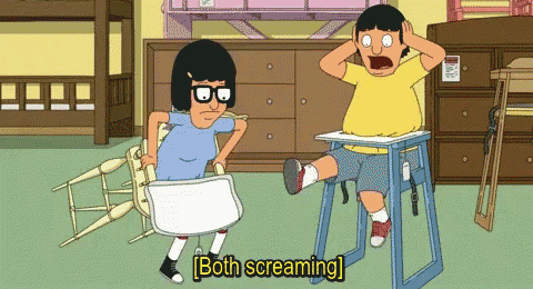 bob 's burgers bob and tina are both screaming in a cartoon