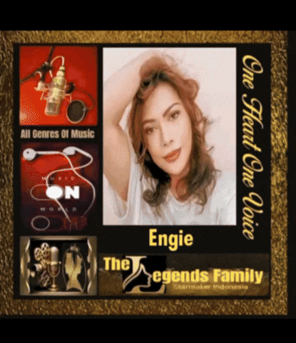 a picture of a woman with the name engie at the top