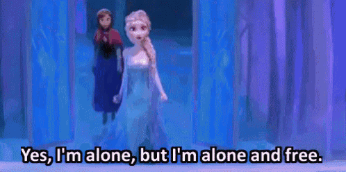 a cartoon of elsa and anna from frozen standing next to each other holding hands .
