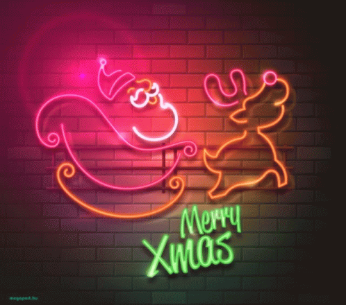 Merry Christmas Neon GIF - Merry Christmas Neon Sleigh GIFs