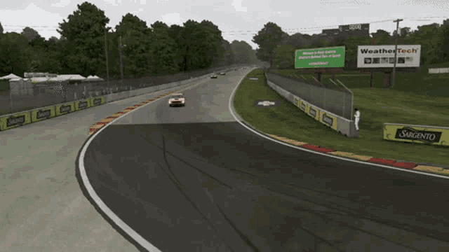 a race track with a sign that says weather tech