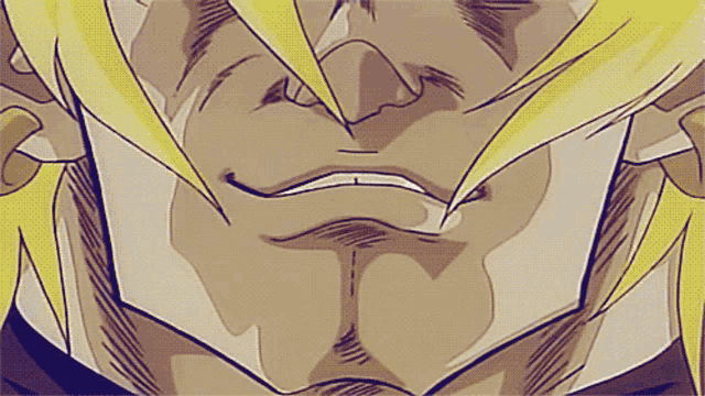 a close up of a cartoon character 's face with a smile on his face