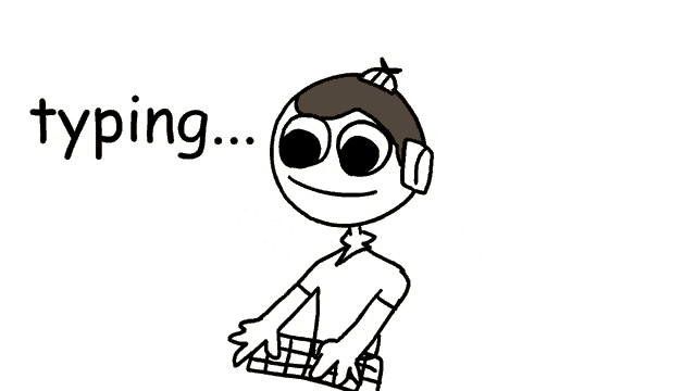a black and white drawing of a person with the word typing written on the bottom