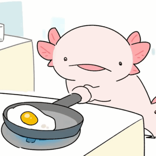 Egg Axolotl GIF - Egg Axolotl Frying Pan GIFs