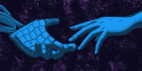 Reaching Out Cyber Space GIF - Reaching Out Cyber Space Friends GIFs