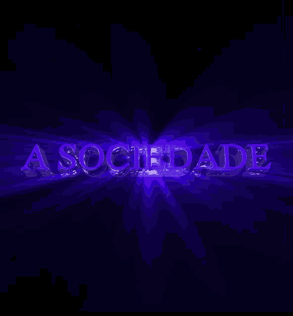 the word sociedade is displayed in purple on a dark background